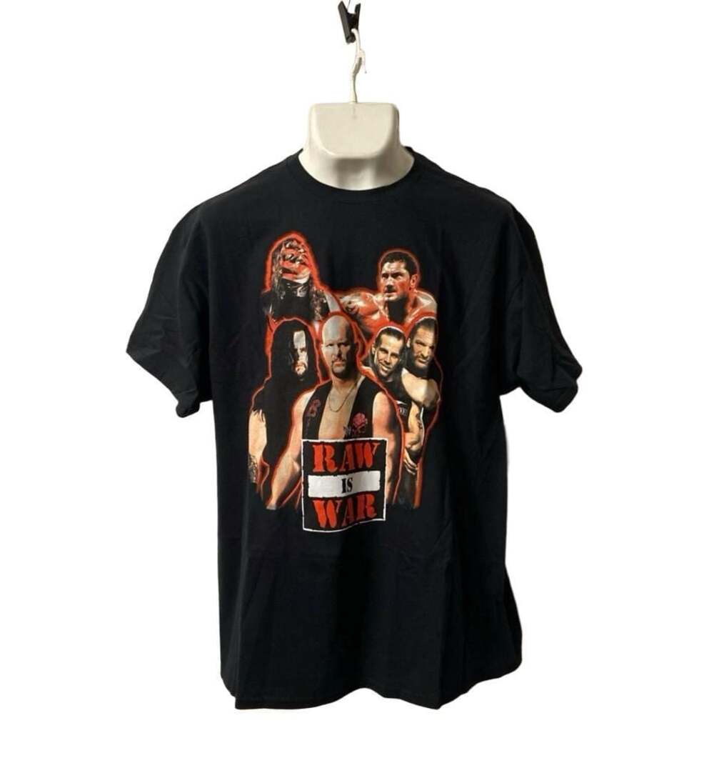 WWE Men's Raw Is War Graphic T-Shirt Stone Cold Steve Austin, Kane, Triple H,